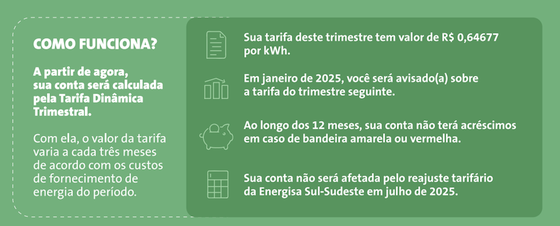 Principais pontos da “Tarifa Dinâmica Trimestral”