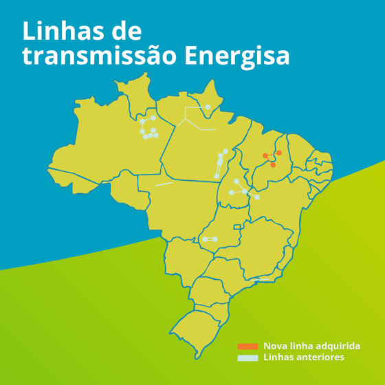 Mapa das linhas de transmissão da Energisa