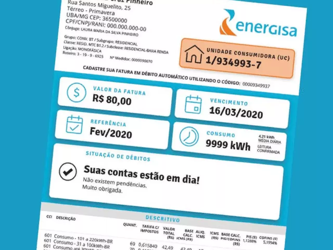 Clientes de Rondônia receberão nova conta de luz